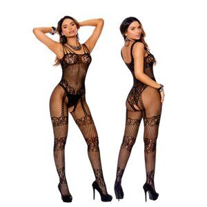 Fishnet and Lace Bodystocking Lingerie